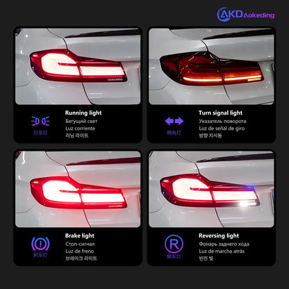 AKD Car Lights for BMW G30 Tail Light Led 2017-2020 G38 Rear Lamp Stop F90 525i 530i Animation DRL Signal Automotive Accessories