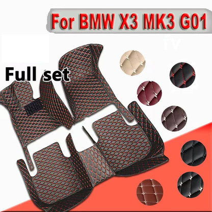 Car Floor Mats For BMW X3 MK3 G01 2017 2018 2019 2020 2021 2022 Custom Foot Pads Automobile Carpet Cover Interior Accessories