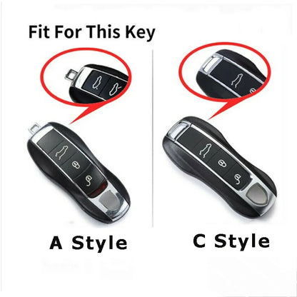 Alcantara Car Key Case Cover For Porsche Panamera Spyder Carrera Macan Cayman Cayenne 911 970 981 991 Accessories