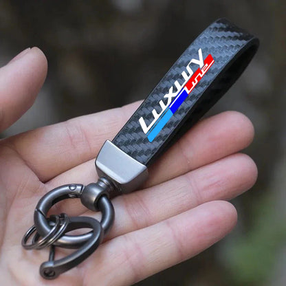 Car Accessories Carbon Fiber Texture Rings Keychain Keyrin For BMW ALPINA AC Schnitzer Luxury Sport Line X1 X2 X3 X4 X5 X6 X7