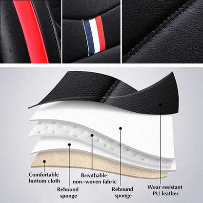 Universal Car Front Seats Cover PU Leather Seat Covers Waterproof Non-slip Seat Cushion Cover Protector Mat for VW/Ford/BMW