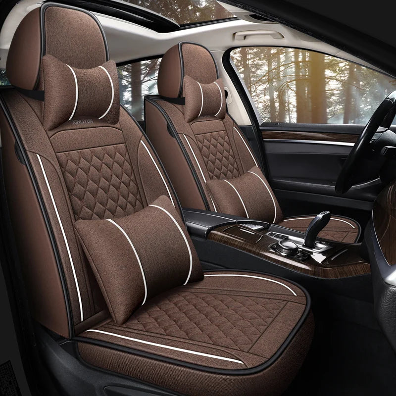Universal Style Luxury Flax Car Seat Cover for Bmw 2 Series All car models F22 F23 F44 F45 F46 G42 Car Accessories Interior