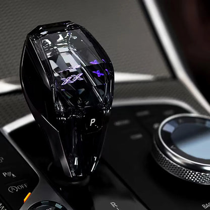 Crystal Gear Shift Knob Lever Handle Volume Button with Sync Ambient Light for BMW X5/X6/X7 G05 G06 G07 3/4/8 Series G20 G21 G28