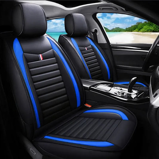 Universal Car Front Seats Cover PU Leather Seat Covers Waterproof Non-slip Seat Cushion Cover Protector Mat for VW/Ford/BMW