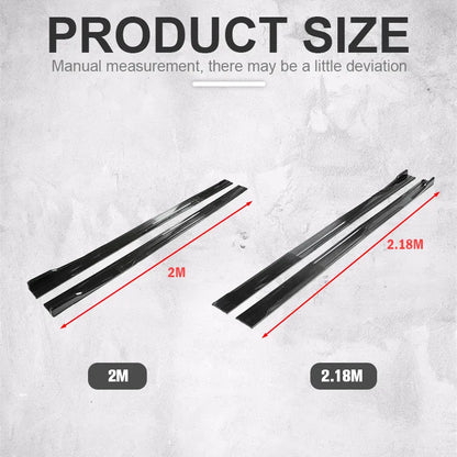 8PCS 2m/2.18m Universal Side Skirt Extension Rocker Plate Lip Separator Bumper For BMW Mercedes-Benz Toyota Audi Nissan Honda