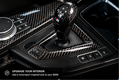 BMW F82 F83 Carbon Gear Shift Surround Trim | Wet Carbon Fiber