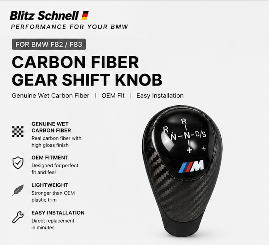 BMW F82 F83 Carbon Gear Shift Knob | Wet Carbon Fiber
