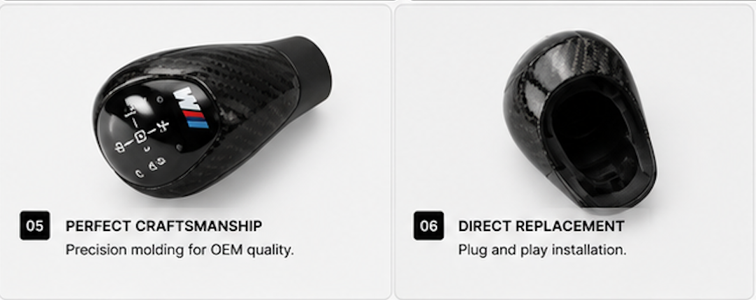BMW F82 F83 Carbon Gear Shift Knob | Wet Carbon Fiber