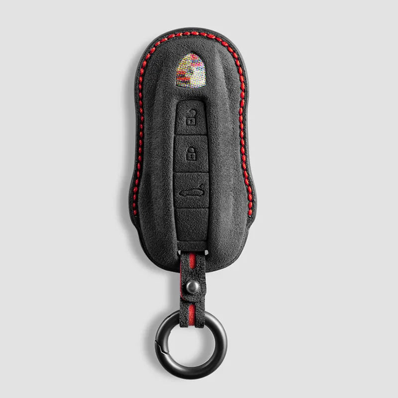 Alcantara Car Key Case Cover For Porsche Panamera Spyder Carrera Macan Cayman Cayenne 911 970 981 991 Accessories