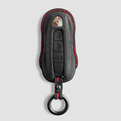 Alcantara Car Key Case Cover For Porsche Panamera Spyder Carrera Macan Cayman Cayenne 911 970 981 991 Accessories