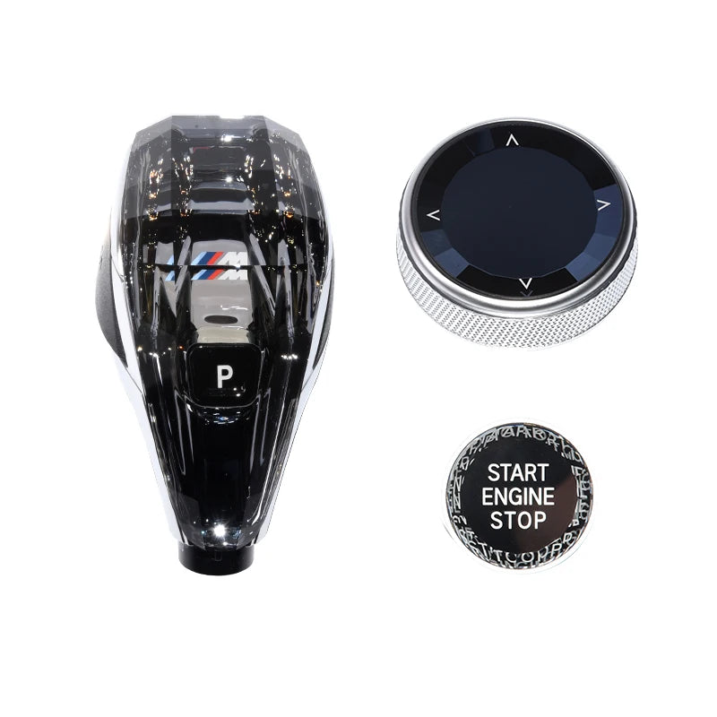 Crystal 3-Piece Set Shift Knob for BMW X5/X6/7/5/6GT/X3i/X4/1/2/3/4 series G05 G06 G30 G01 G02 F44 G20 Car Interior Accessories