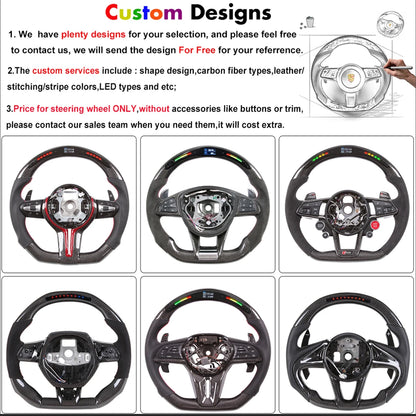 Carbon Fiber customized LED Steering Wheel for BMW M Performance M3 M4 M5 M6