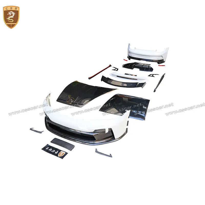 For Porsche 911 992 Carrera 991.2 GT3 Style Car Front Rear Bumper Side Skirts Rear Spoiler Engine Hood Bonnet Cover BodyKits