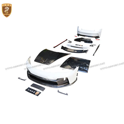 For Porsche 911 992 Carrera 991.2 GT3 Style Car Front Rear Bumper Side Skirts Rear Spoiler Engine Hood Bonnet Cover BodyKits