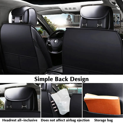 Universal Car Front Seats Cover PU Leather Seat Covers Waterproof Non-slip Seat Cushion Cover Protector Mat for VW/Ford/BMW