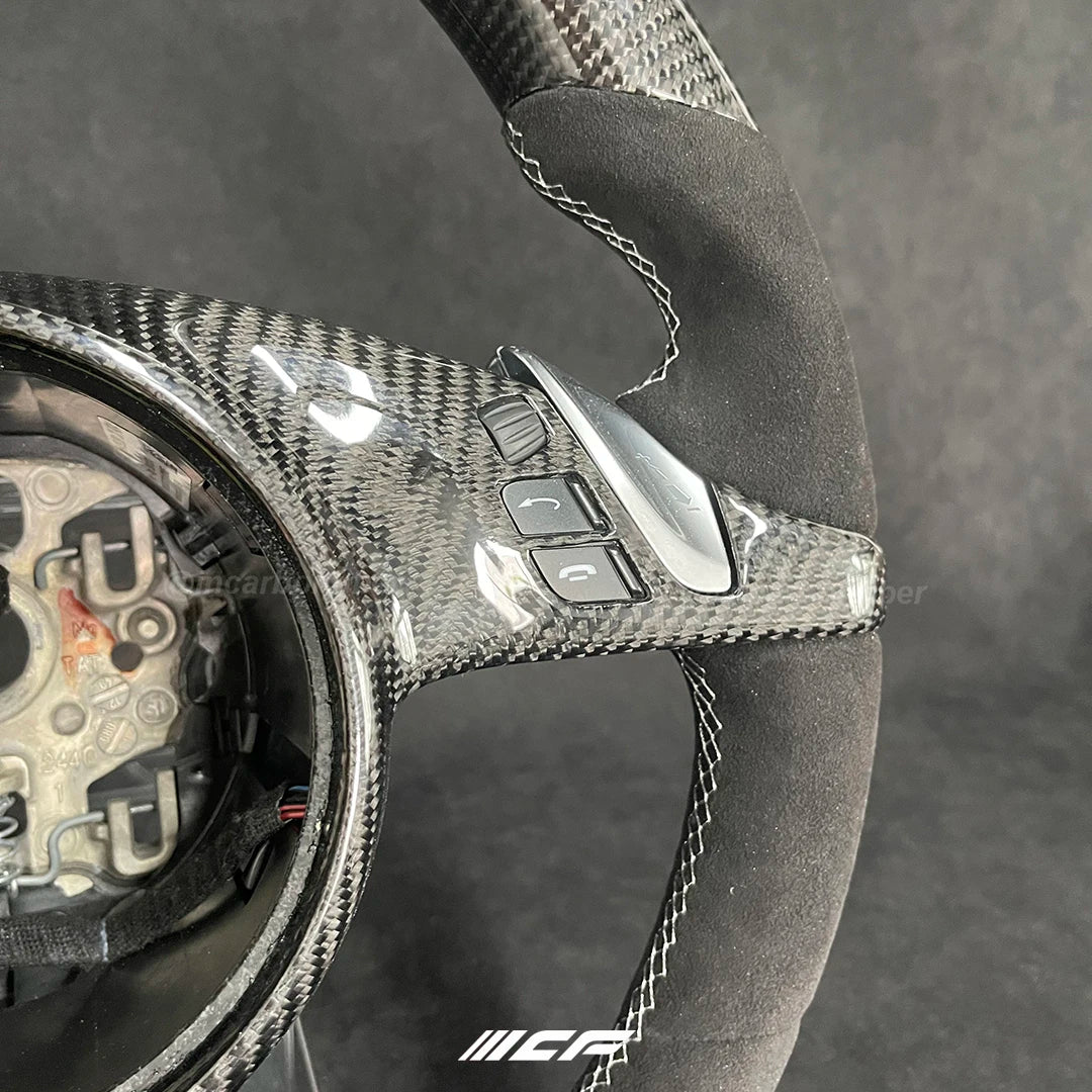 Carbon Fiber LED Steering Wheel for  Porsche 911 Cayenne Macan Panamera Taycan Boxster Cayman Spyder Tycan Panamera GTS