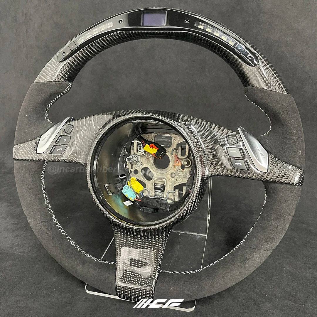 Carbon Fiber LED Steering Wheel for  Porsche 911 Cayenne Macan Panamera Taycan Boxster Cayman Spyder Tycan Panamera GTS