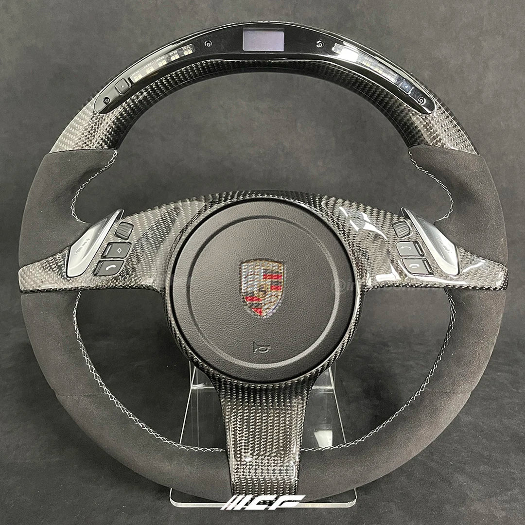 Carbon Fiber LED Steering Wheel for  Porsche 911 Cayenne Macan Panamera Taycan Boxster Cayman Spyder Tycan Panamera GTS