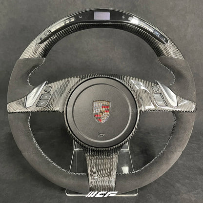Carbon Fiber LED Steering Wheel for  Porsche 911 Cayenne Macan Panamera Taycan Boxster Cayman Spyder Tycan Panamera GTS