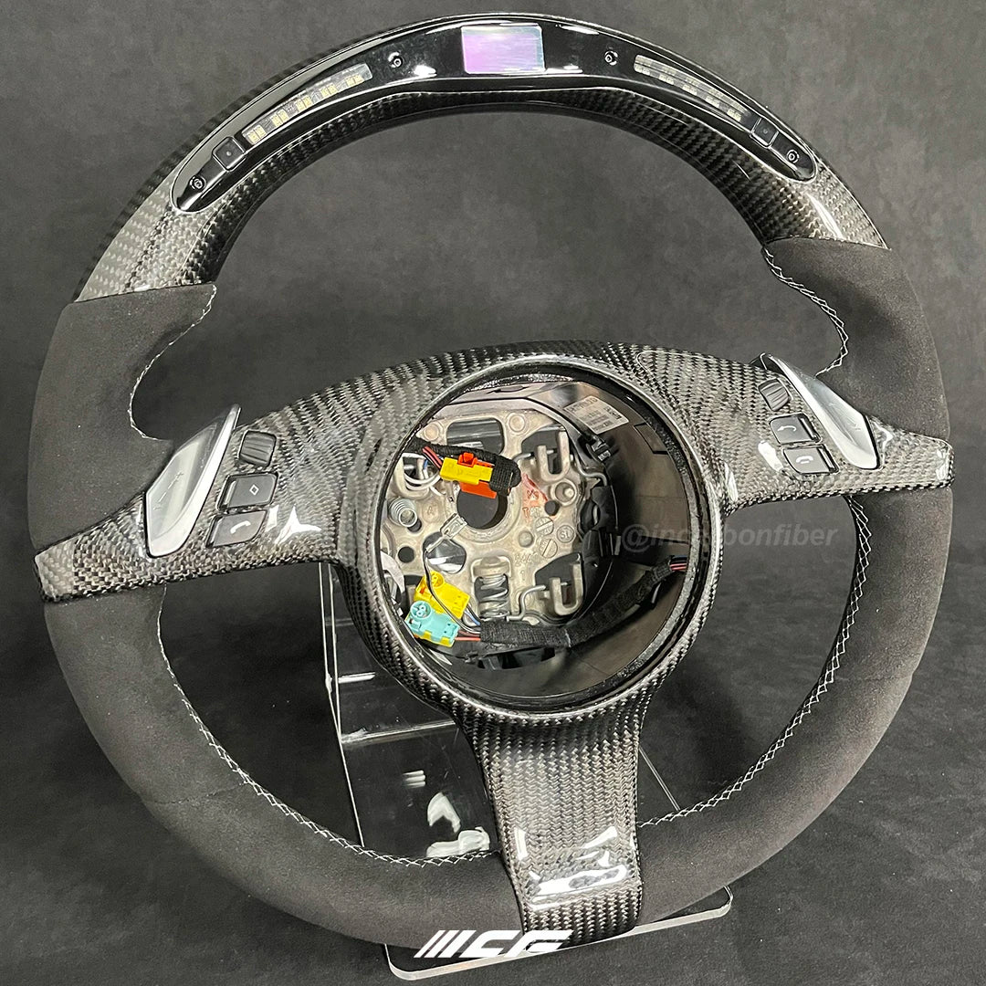 Carbon Fiber LED Steering Wheel for  Porsche 911 Cayenne Macan Panamera Taycan Boxster Cayman Spyder Tycan Panamera GTS