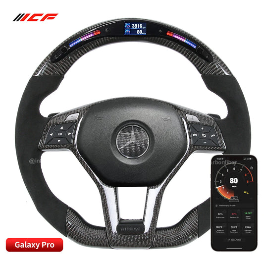 Carbon Fiber LED Steering Wheel for Mercedes Benz GLA GLK CLA CLS SL AMG E C Class X156 X204 C117 X117