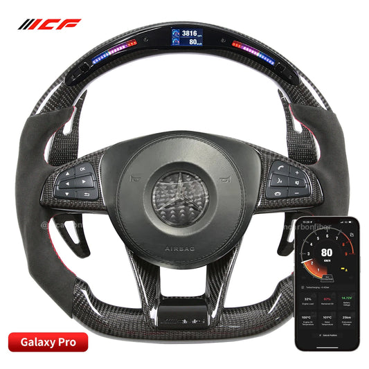 Carbon Fiber LED Steering Wheel for AMG A45 A63 C45 C63 E63 W205 W204
