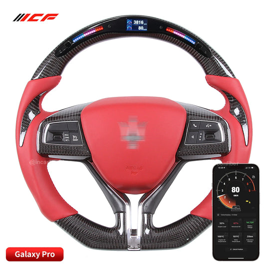 Carbon Fiber LED Steering Wheel for Maserati Granturismo Ghibi Levante Turismo Quattroporte GranCabrio