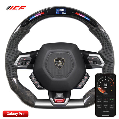 Carbon Fiber LED Steering Wheel for Lamborghini Huracan Aventador Evo Urus