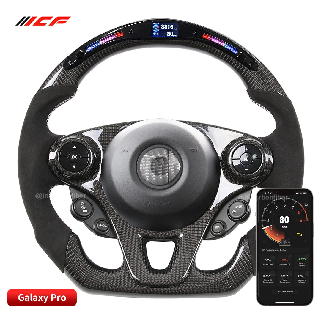 Carbon Fiber LED Steering Wheel for Mercedes Benz Smart 453