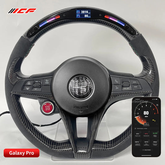 Carbon Fiber LED Steering Wheel for Alfa Romeo Stelvio Giulia Accessories 2017 2018 2019 2020...