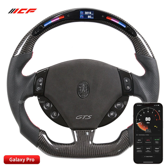 Carbon Fiber LED Steering Wheel for Maserati Granturismo Ghibi Levante Turismo Quattroporte GranCabrio