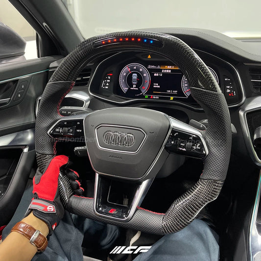 Carbon Fiber LED Steering Wheel for Audi A6 RS6 RS7