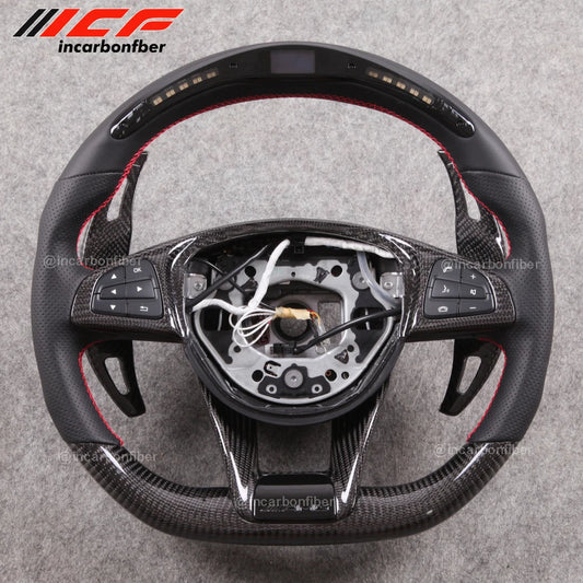 Carbon Fiber LED Steering Wheel for Mercedes Benz W205 S205 S213 W213 X156 C117 X117 W218 X218 C257 V222 X222