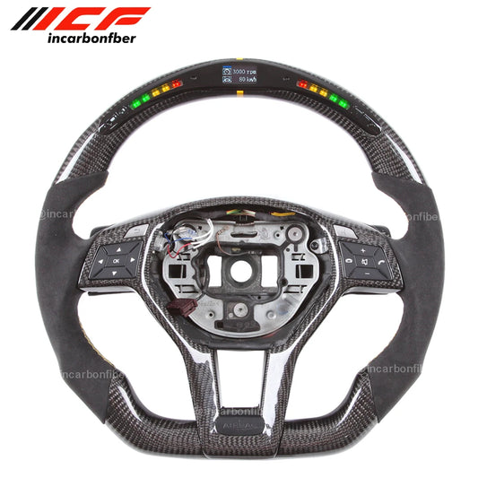 Carbon Fiber LED Steering Wheel for AMG A45 A63 C45 C63 E63 W205 W204