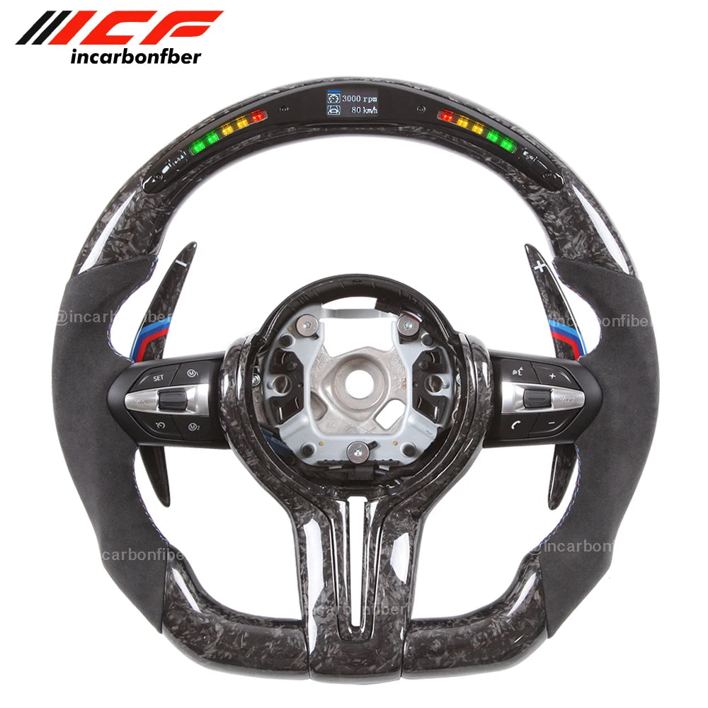Forged Carbon Fiber LED Steering Wheel for BMW M Performance BMW M3 F80 M4 M2 F20 F22 F30 F32 M Sport 2013-2020
