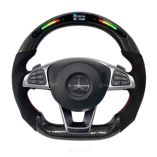 Carbon Fiber LED Steering Wheel for W204 W205 A45 A63 C45 C63 GLE63 AMG E63