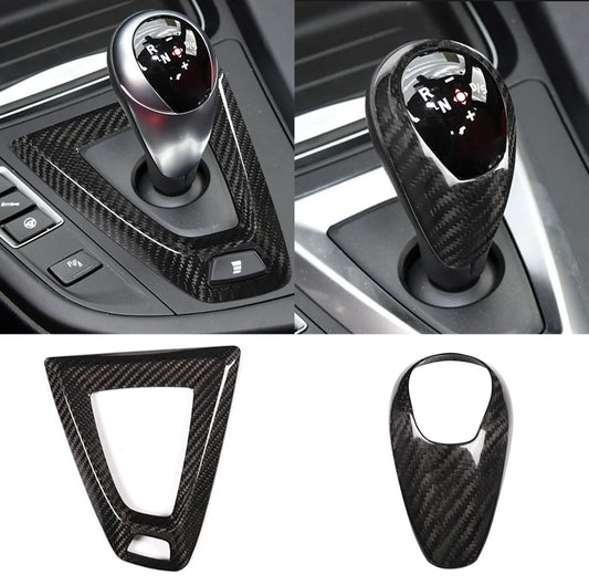 For BMW F80 F82 F87 M3 M4 M2 M5 F83 F85 X5M F86 X6M F13 Real Carbon Fiber Car Gear Shift Knob Cap Cover Sticker Panel Trim