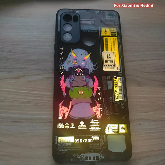 For Xiaomi POCO X3 NFC X3 Pro X4 GT X4 Pro K40 5G Original Shockproof LED Cover For Redmi Note 9 10 Pro 8 7 7S 9S 10s Flash Case